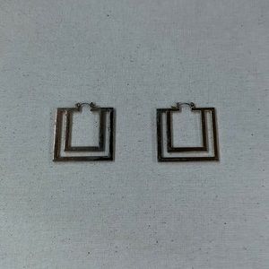 Unique square gold earrings